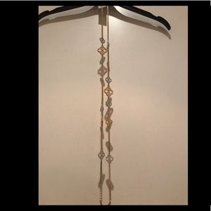 NWT C~Wonder long emblem necklace in Gold&Silver
